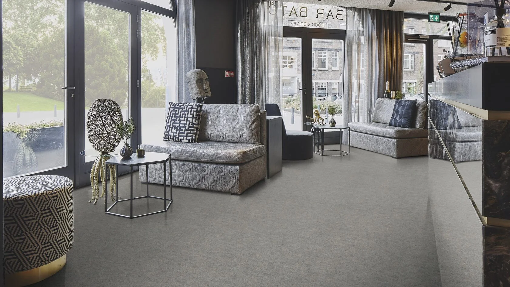 Ковролин Bonkeel Шторм цвет Grey 1000×2000×3,2 фото в интерьере